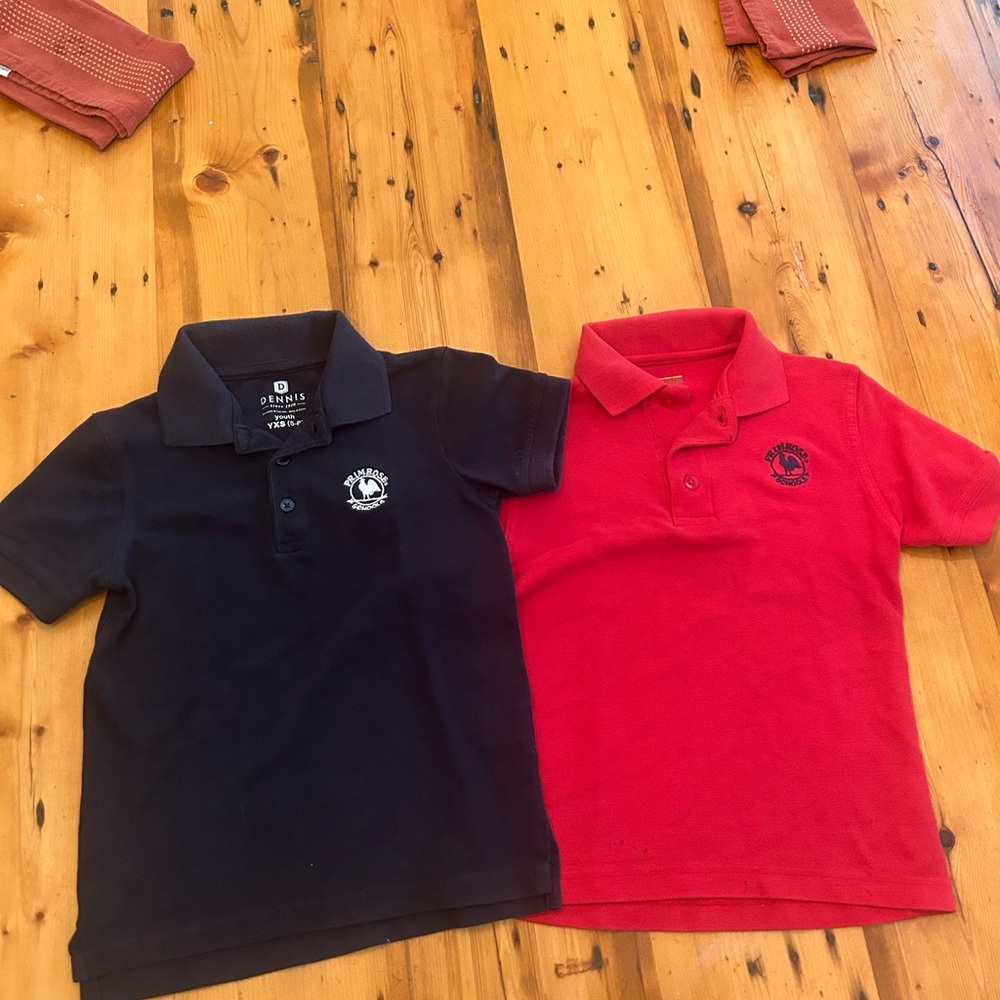 Primrose Polo Uniform Shirts - Blue and Red